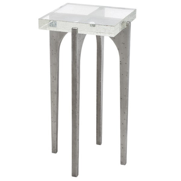 TAWNY SQUARE BUBBLE GLASS ACCENT TABLE