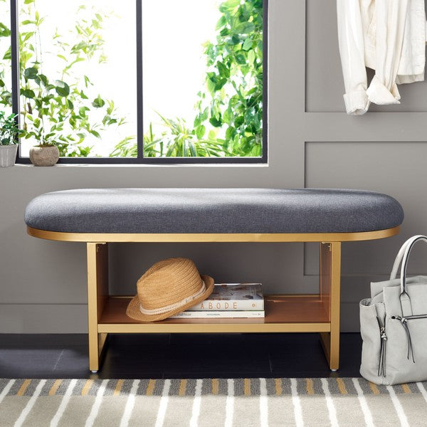 IONA OPEN SHELF BENCH W/ CUSHION