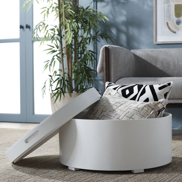 RAFAELA ROUND TRAY TOP COFFEE TABLE WITH STORAGE