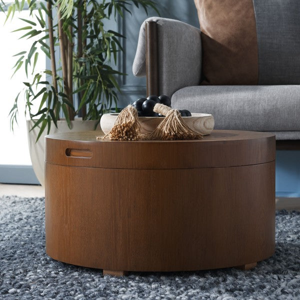 RAFAELA ROUND TRAY TOP COFFEE TABLE WITH STORAGE