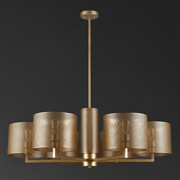 ZACHAEUS METAL 6 LIGHT CHANDELIER