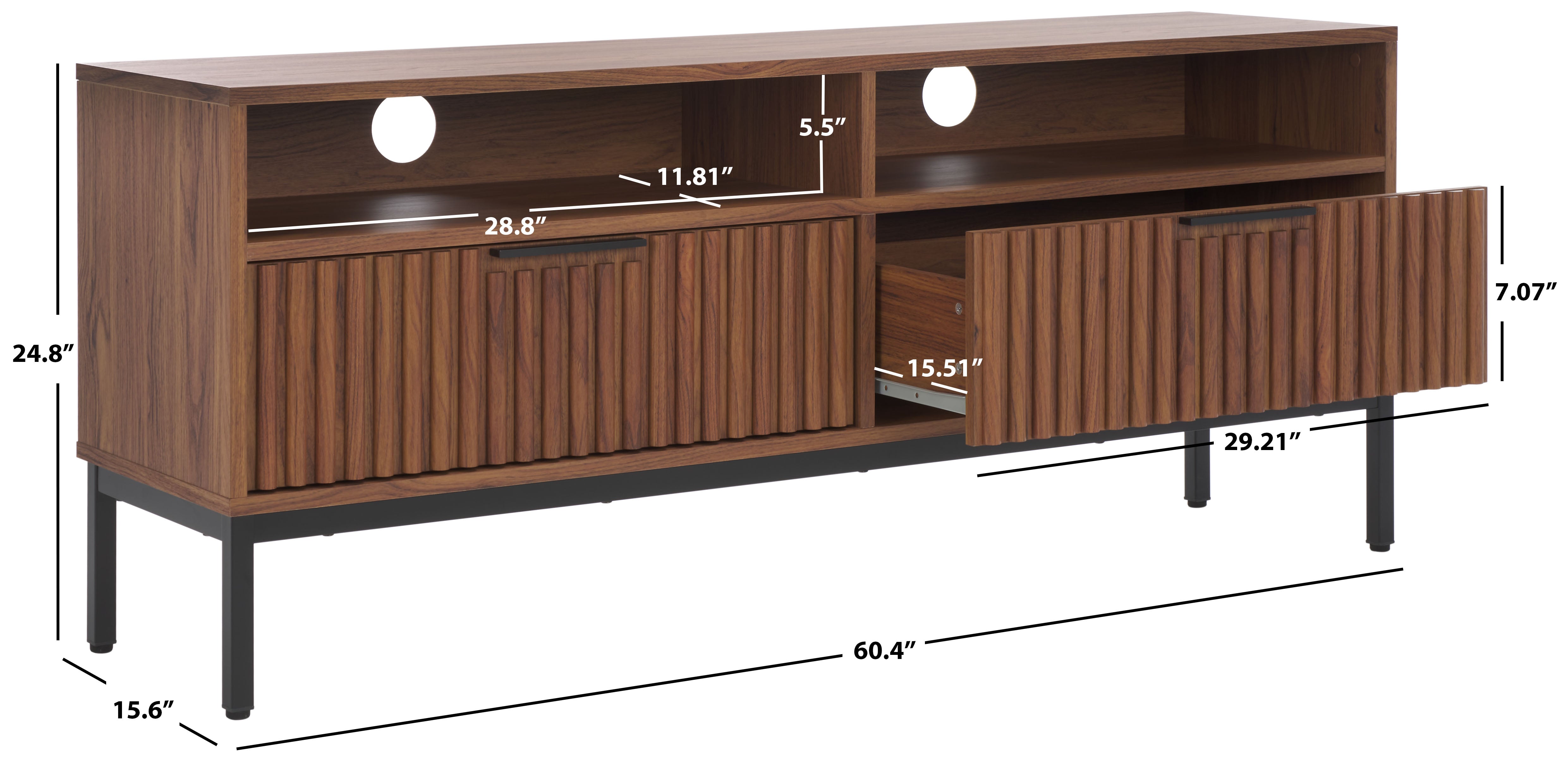 LYLIA 2 DRAWER 2 SHELF MEDIA STAND