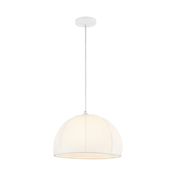 NEAMI, 15 INCH, WHITE, FABRIC/IRON EXTENDABLE PENDANT