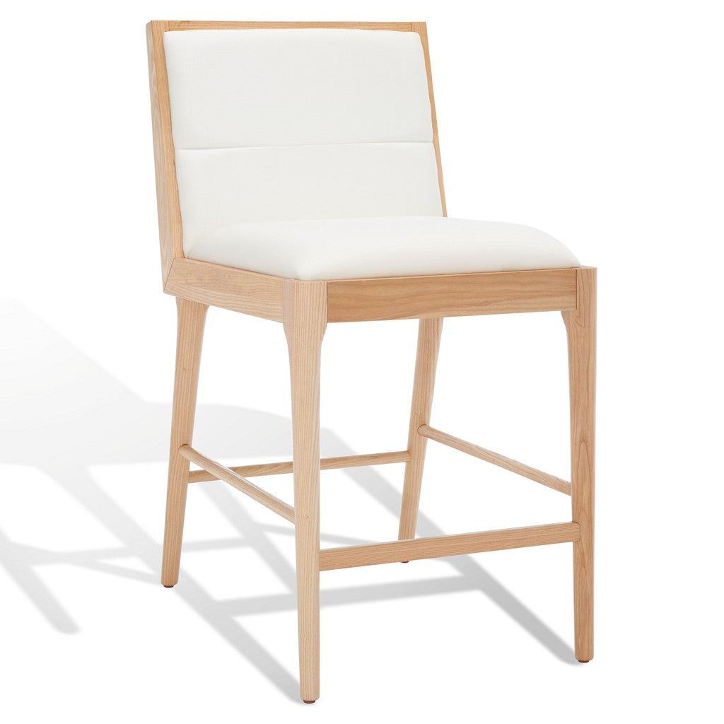 LAYCEE LINEN AND WOOD COUNTER STOOL