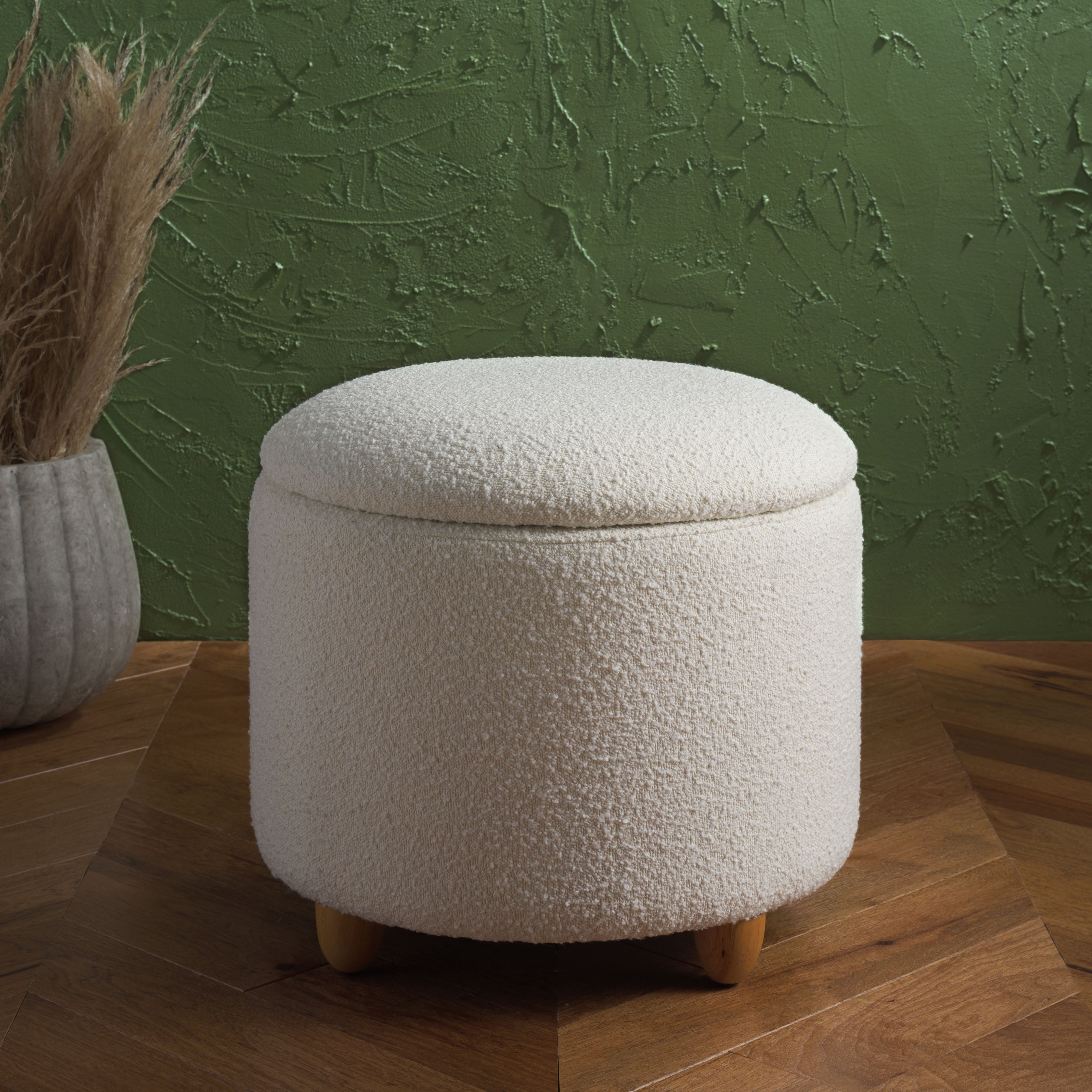 MARIABELLA BOUCLE STORAGE OTTOMAN