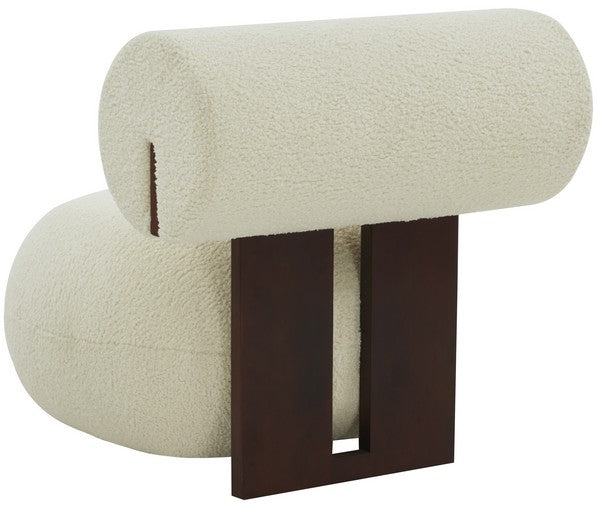 KAMARIA FAUX SHEARLING MODERN ACCENT CHAIR