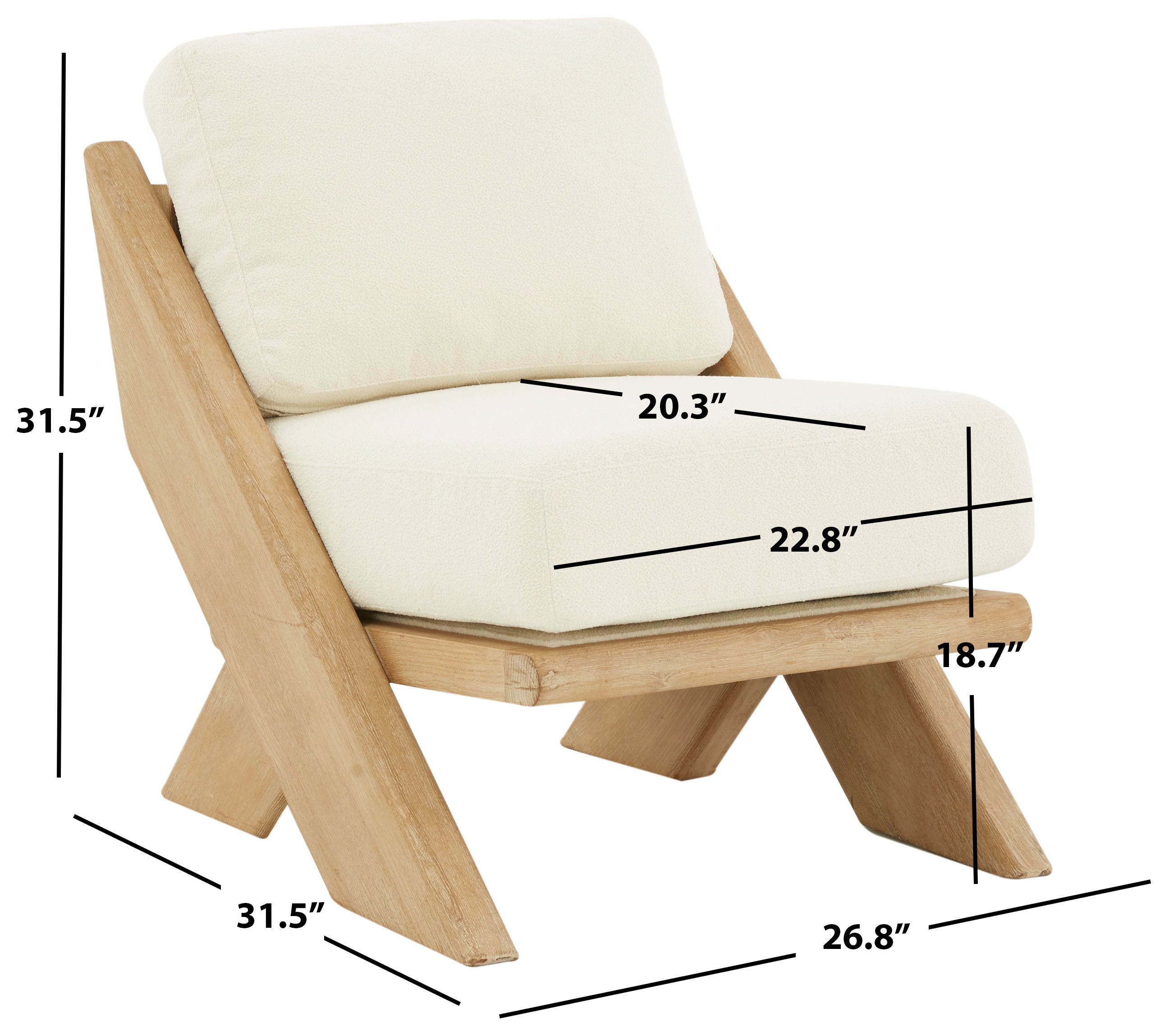 FAUTEUIL D'ACCENT À CADRE EN BOIS VIVIEN