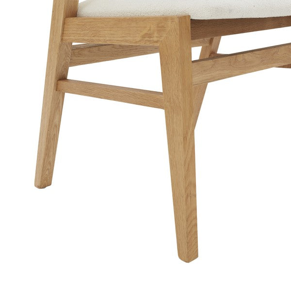 ABIGAYLE WOOD AND BOUCLE DINING CHAIR