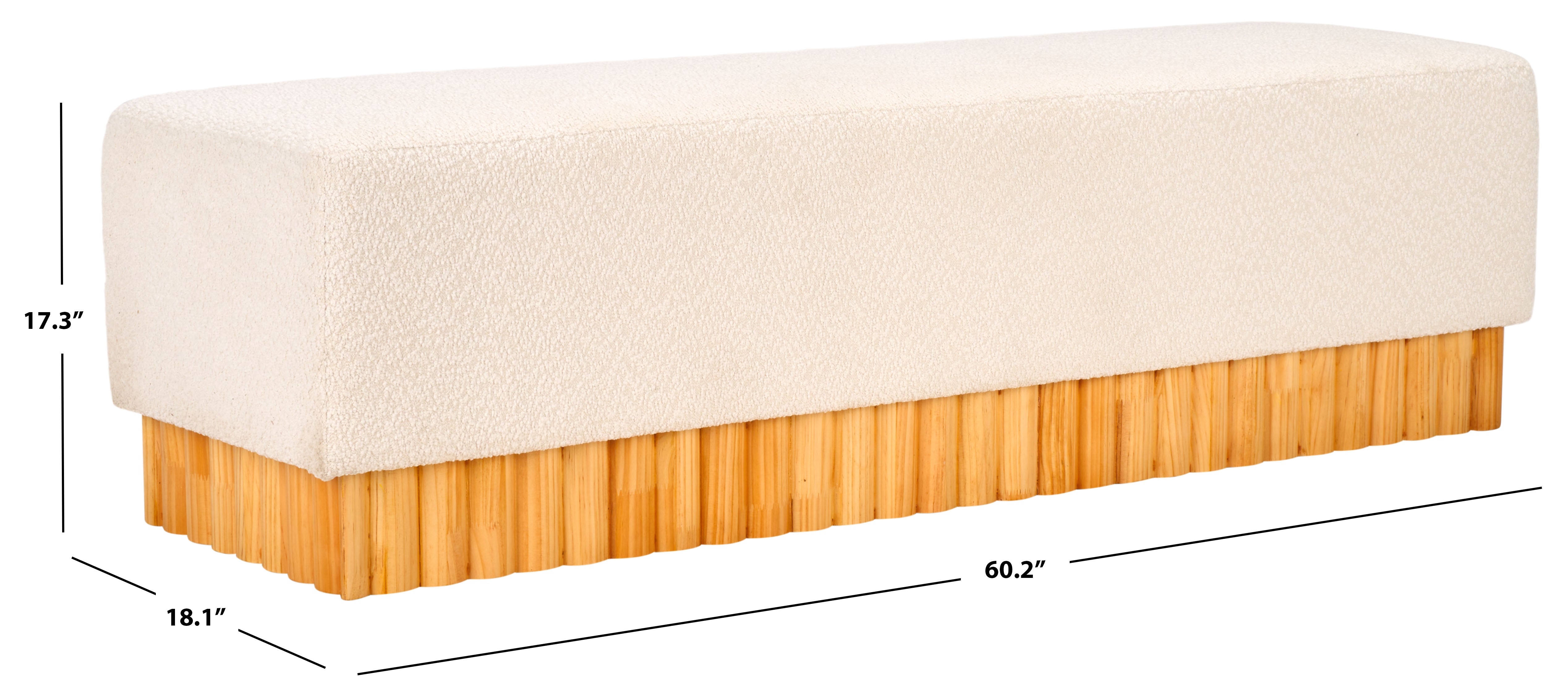 TYLIE BOUCLE & WOOD BENCH