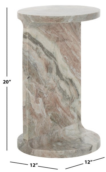 MELINDA MARBLE "C" ACCENT TABLE