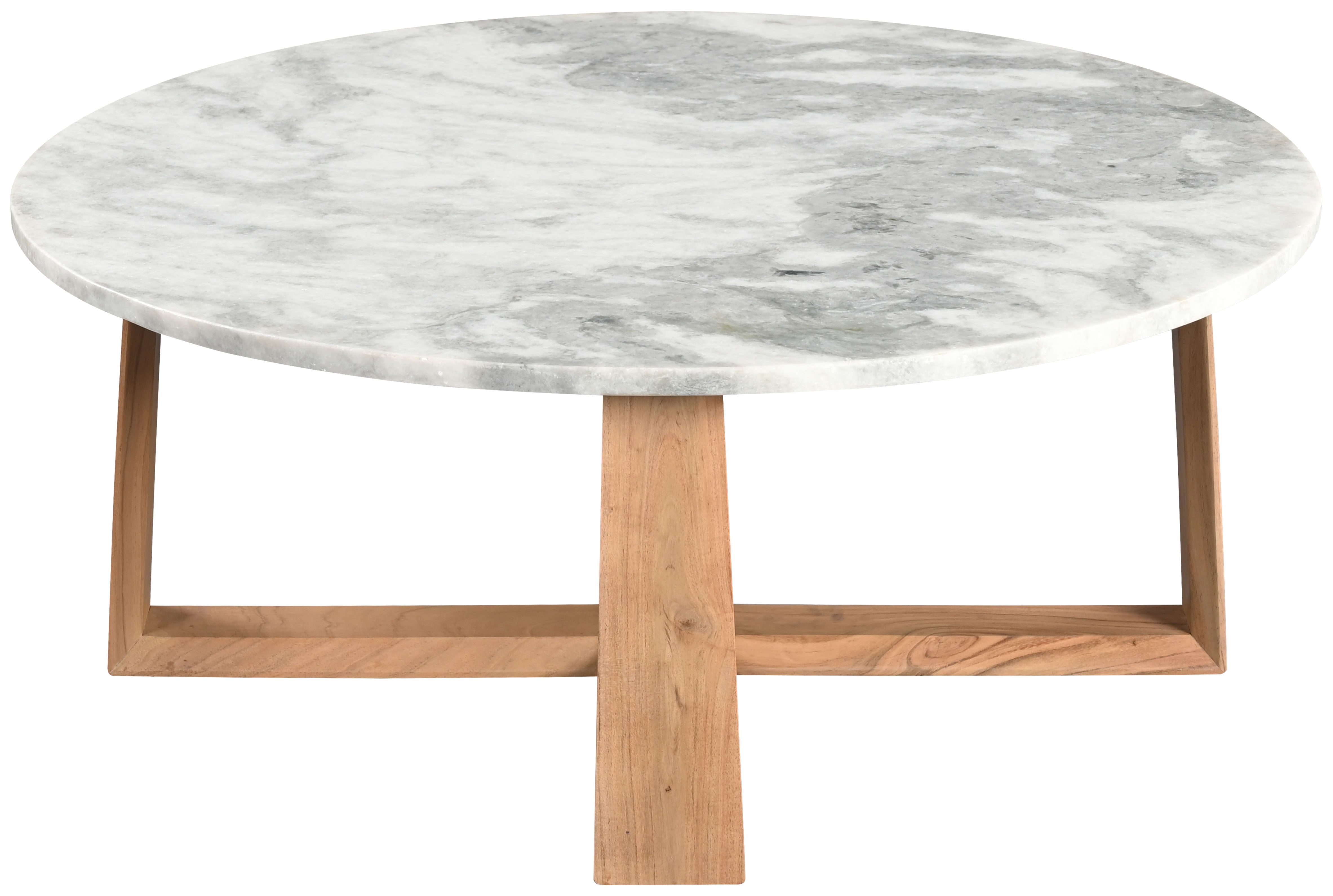 TRENTON ROUND MARBLE TOP COFFEE TABLE