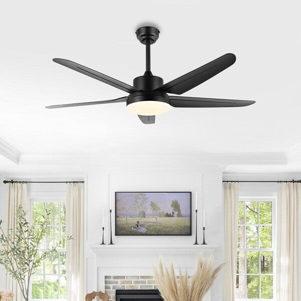 MELESA, LED LIGHT, 52 INCH, BLACK, IRON CEILING FAN