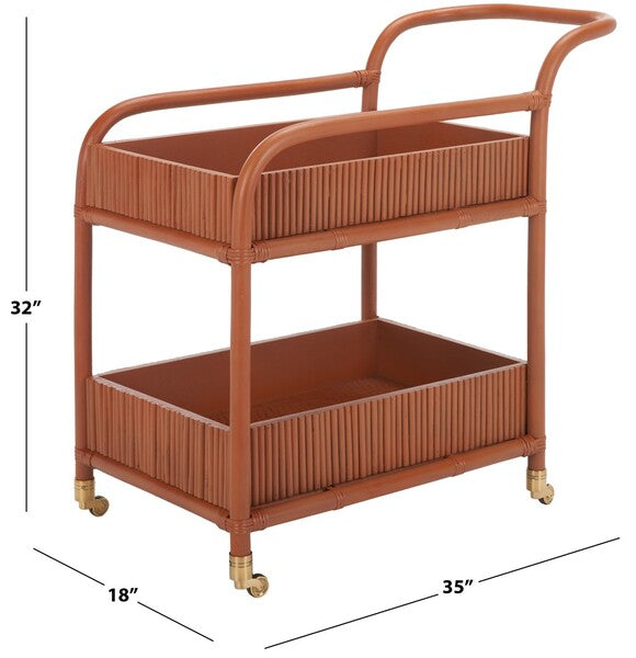 BARNETTE RATTAN POLE BARCART