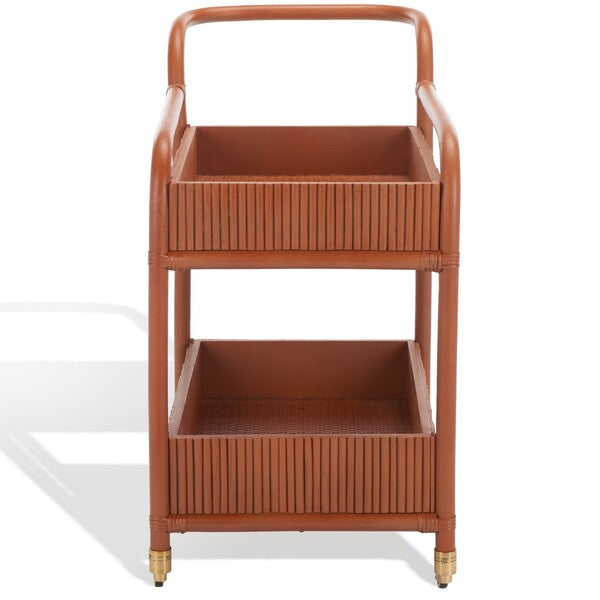 BARNETTE RATTAN POLE BARCART