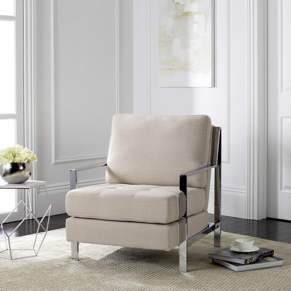 WALDEN MODERN TUFTED CHROME ACCENT CHAIR