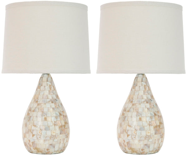 LAURALIE 20.5 INCH H IVORY CAPIZ SHELL LAMP (SET OF 2)