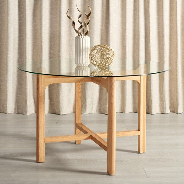 RUTHANNE ROUND GLASS DINING TABLE