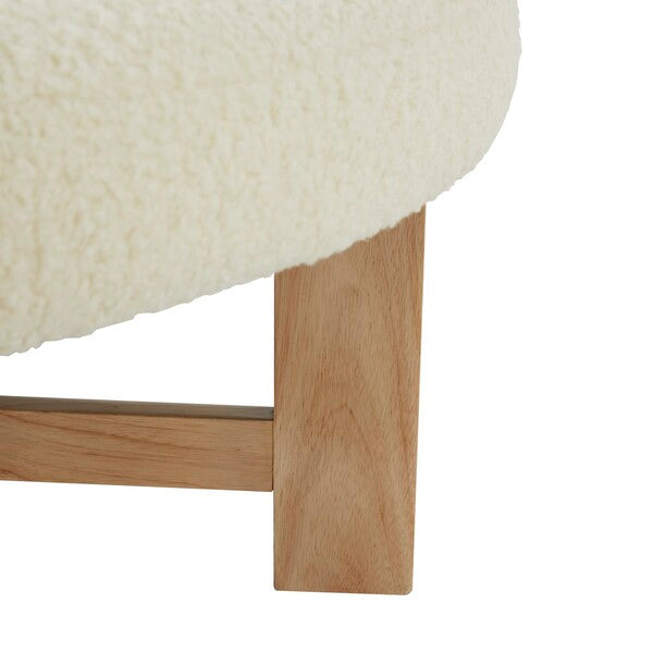 VINNY FAUX SHEARLING  OTTOMAN